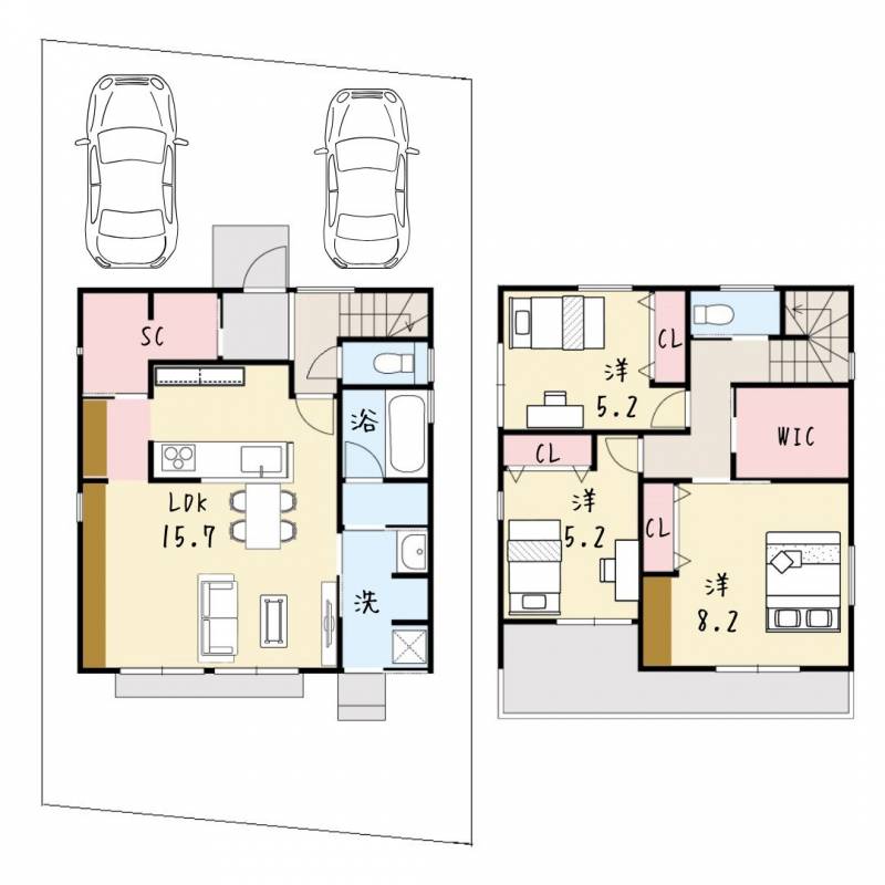 高知市横内 一戸建 横内モデルハウスの間取り画像