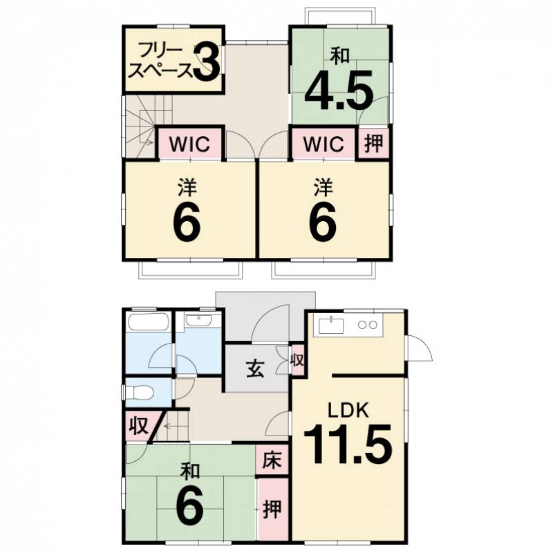 高知市朝倉己 一戸建 の間取り画像