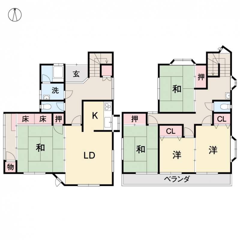 高知市潮見台 一戸建 の間取り画像