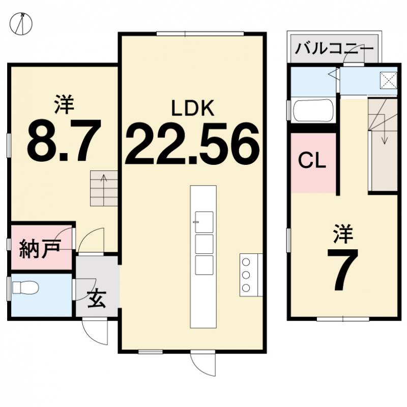 高知市水源町 一戸建 の間取り画像