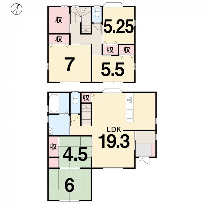 高知市鏡的渕 一戸建 の間取り画像