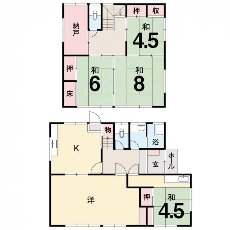 高知市鏡川町 一戸建 の間取り画像