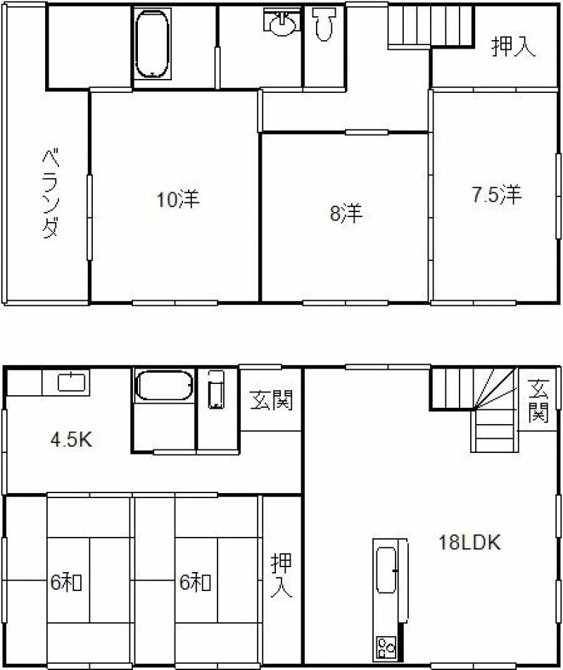 高知市塩屋崎町 一戸建 の間取り画像