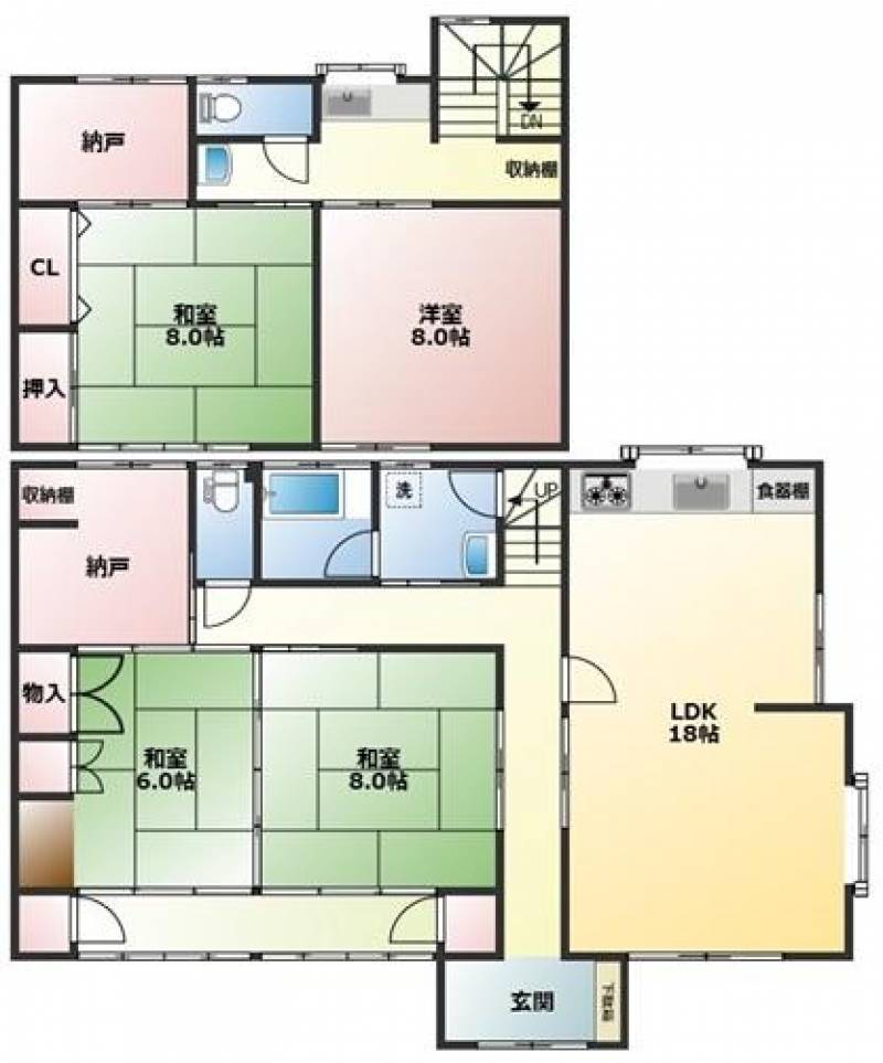 高知市朝倉本町 一戸建 の間取り画像