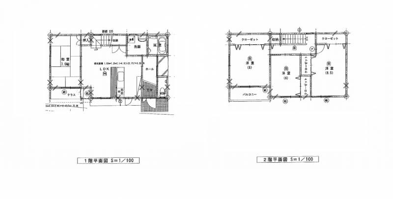 高知市朝倉甲 一戸建 の間取り画像