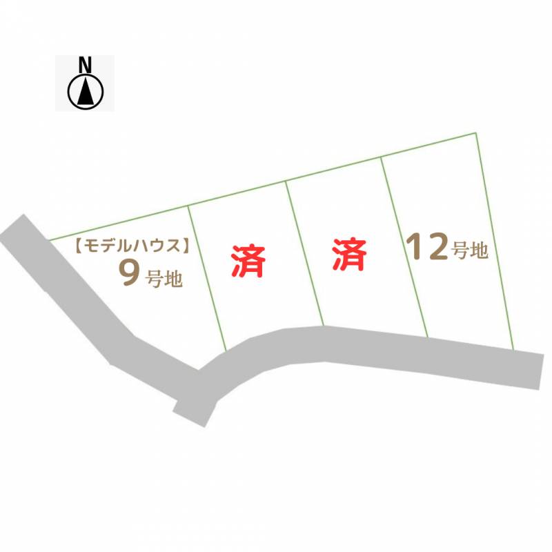 高知市城山町 ロイエ城山2期 葉山の自社物件12号地の区画図