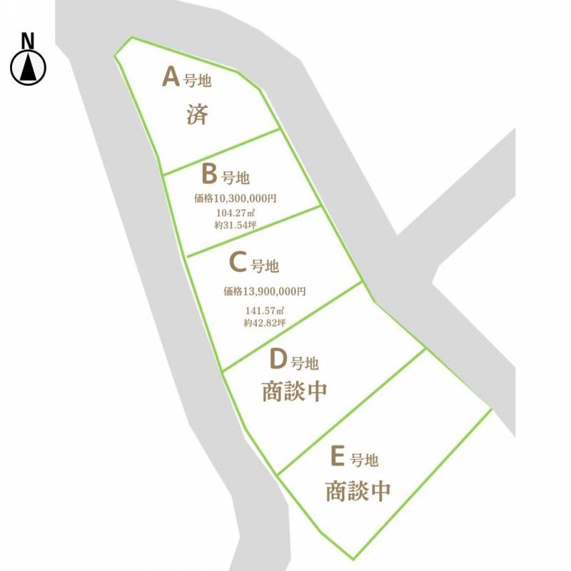 高知市塚ノ原 ロイエ塚ノ原C号地の区画図