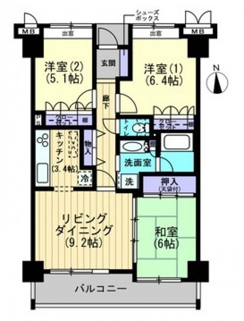 サーパス城見 の間取り画像