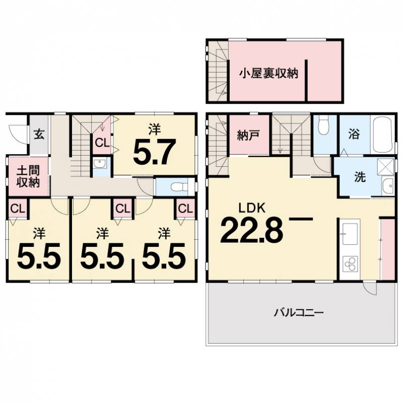 高知市塩屋崎町 一戸建 の間取り画像