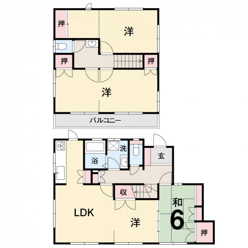 高知市横浜新町 一戸建 の間取り画像