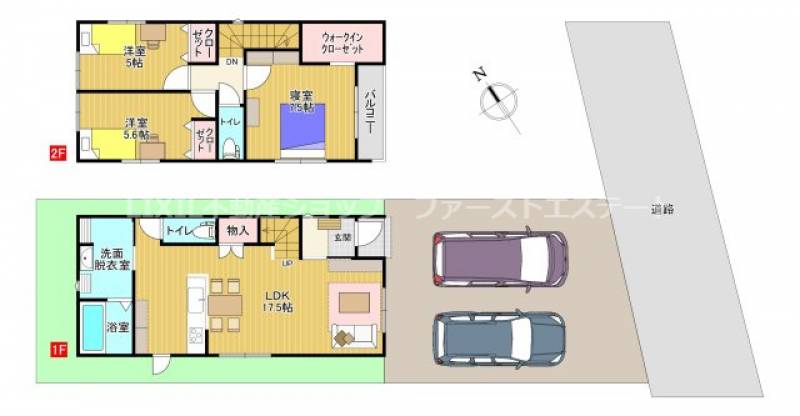 高知市百石町 一戸建 の間取り画像