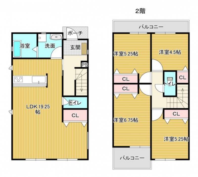 高知市一宮中町 一戸建 の間取り画像