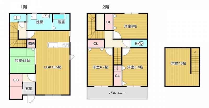 吾川郡いの町枝川 一戸建 の間取り画像