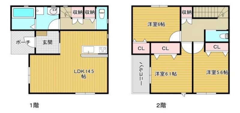 高知市鴨部 一戸建 の間取り画像