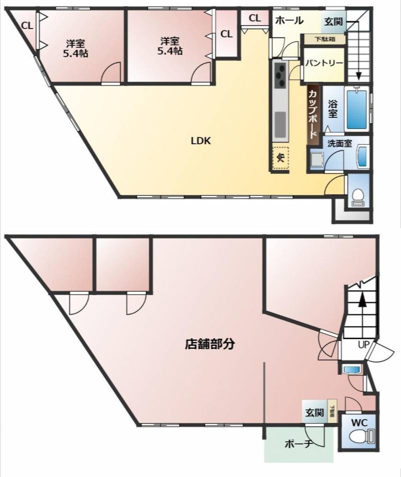 高知市中久万 一戸建 の間取り画像