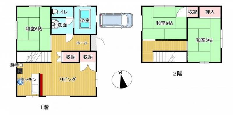 高知市横浜 一戸建 の間取り画像