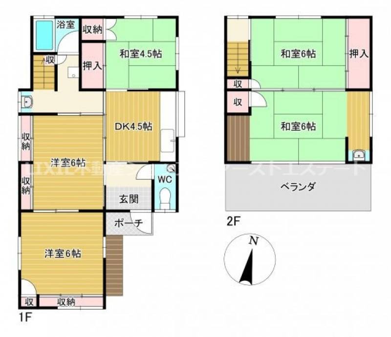 香南市夜須町千切 一戸建 の間取り画像