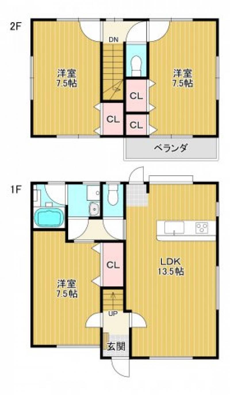 高知市十津 一戸建 の間取り画像