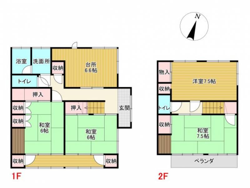 高知市神田 一戸建 の間取り画像