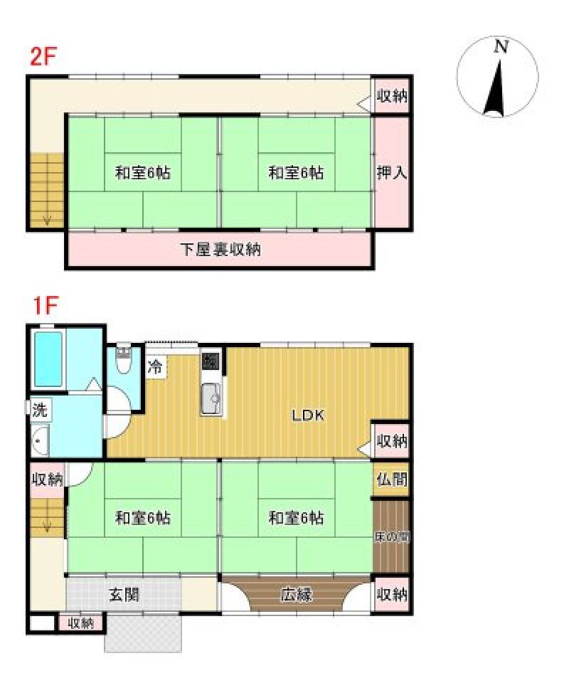 高知市朝倉東町 一戸建 の間取り画像