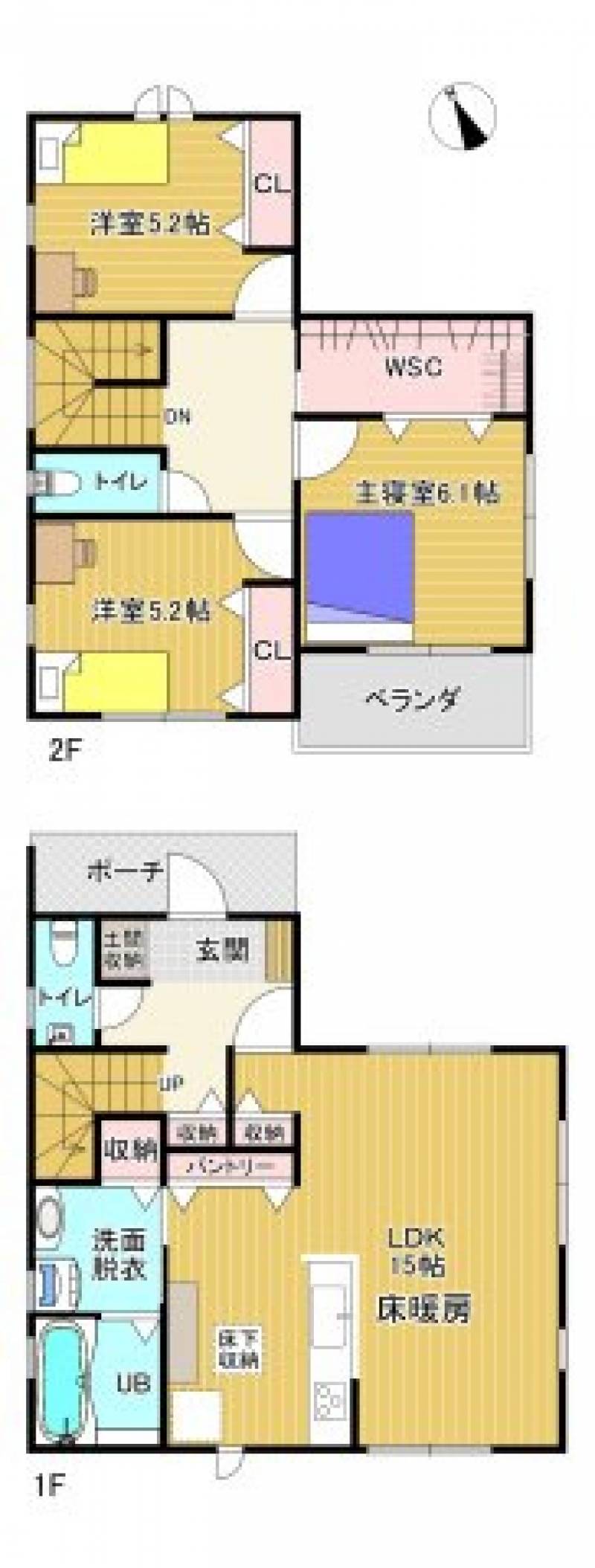 高知市中水道 一戸建 の間取り画像