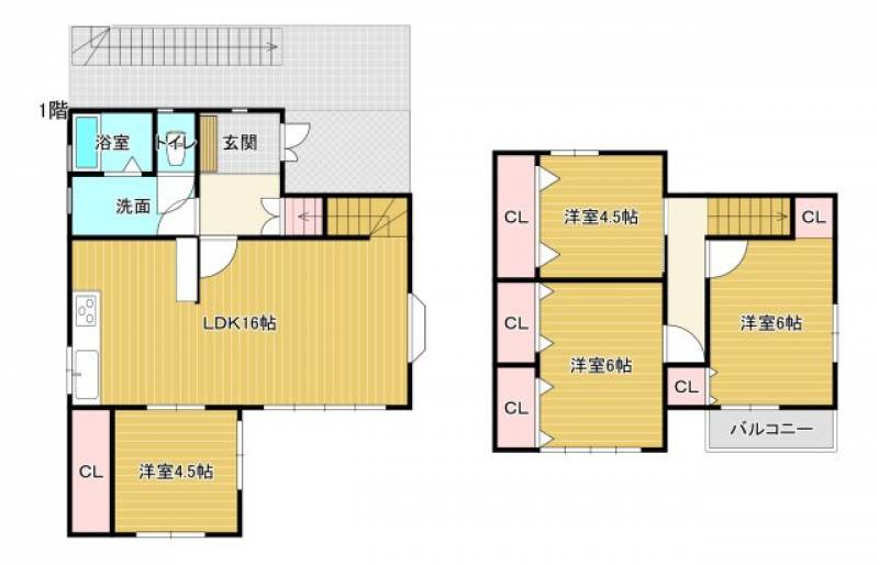 高知市福井町 一戸建 の間取り画像