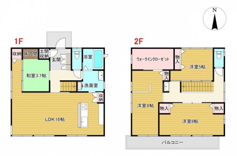 南国市緑ケ丘 一戸建 の間取り画像