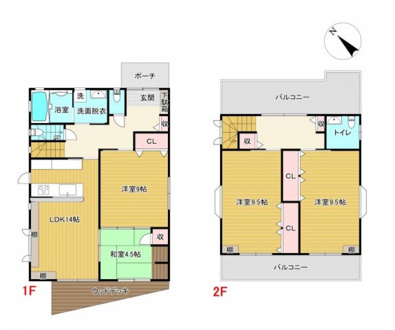 高知市朝倉丙 一戸建 の間取り画像