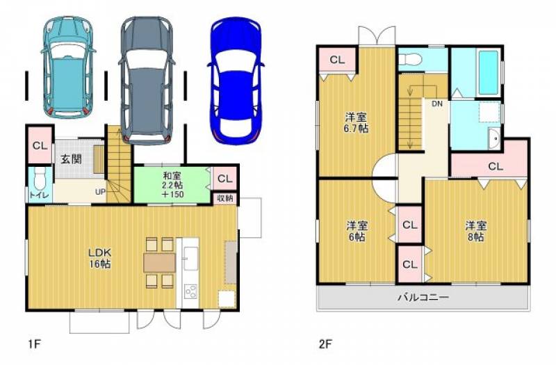 高知市鴨部 一戸建 の間取り画像