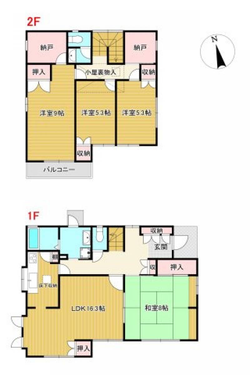 高知市潮見台 一戸建 の間取り画像