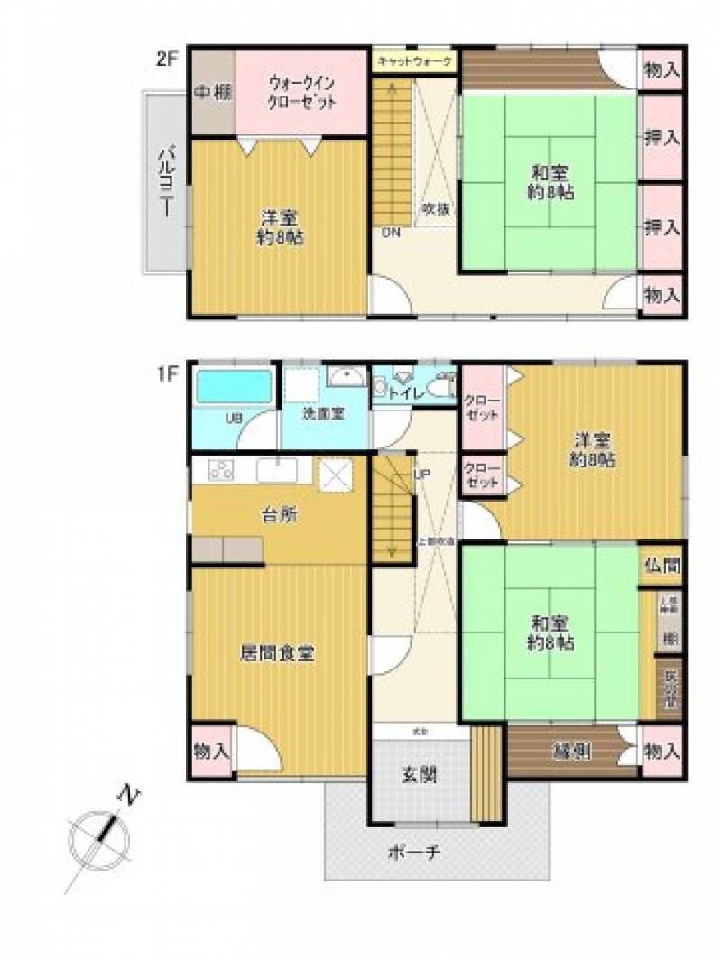 高知市十津 一戸建 の間取り画像