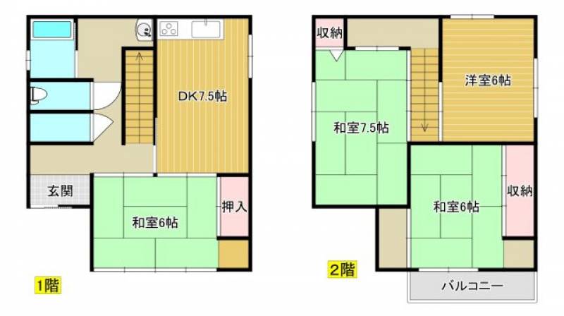 高知市西秦泉寺 一戸建 の間取り画像