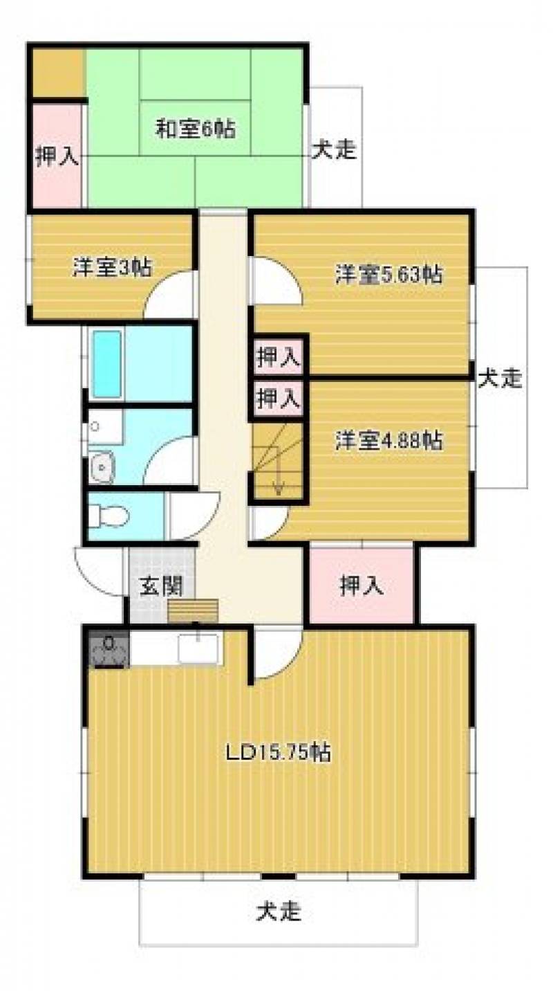 高知市朝倉己 一戸建 の間取り画像