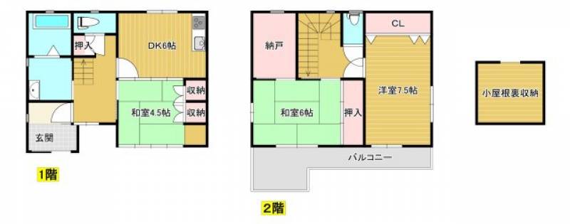 高知市比島町 一戸建 の間取り画像