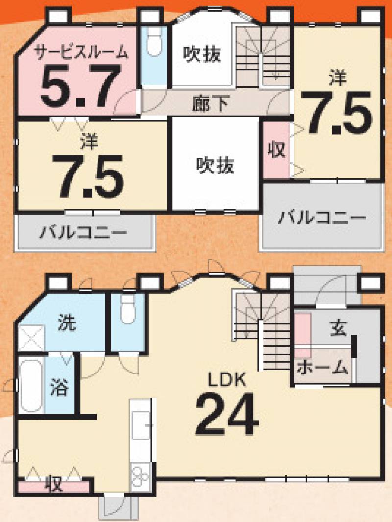 香美市土佐山田町楠目 一戸建 の間取り画像