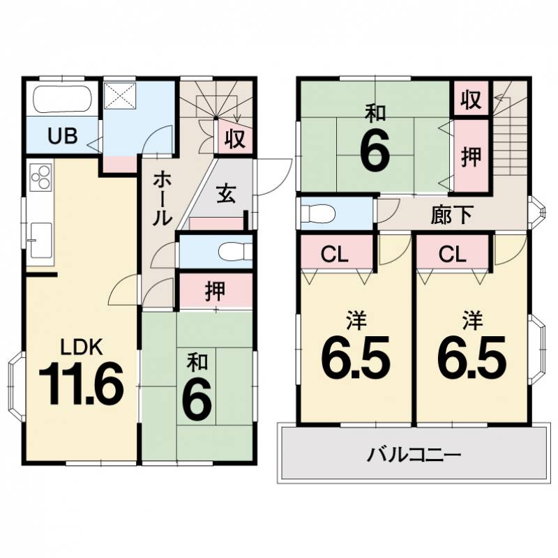 高知市朝倉本町 一戸建 の間取り画像