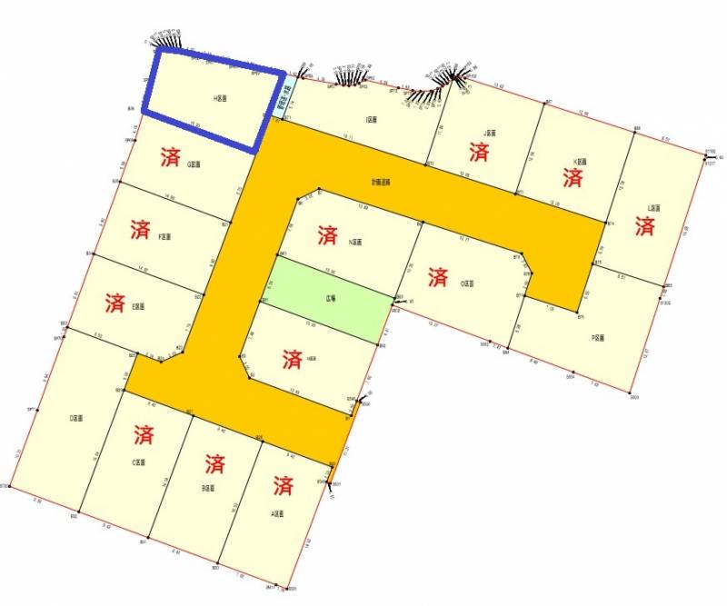 南国市大そね甲 一慶ⅡH号地の区画図