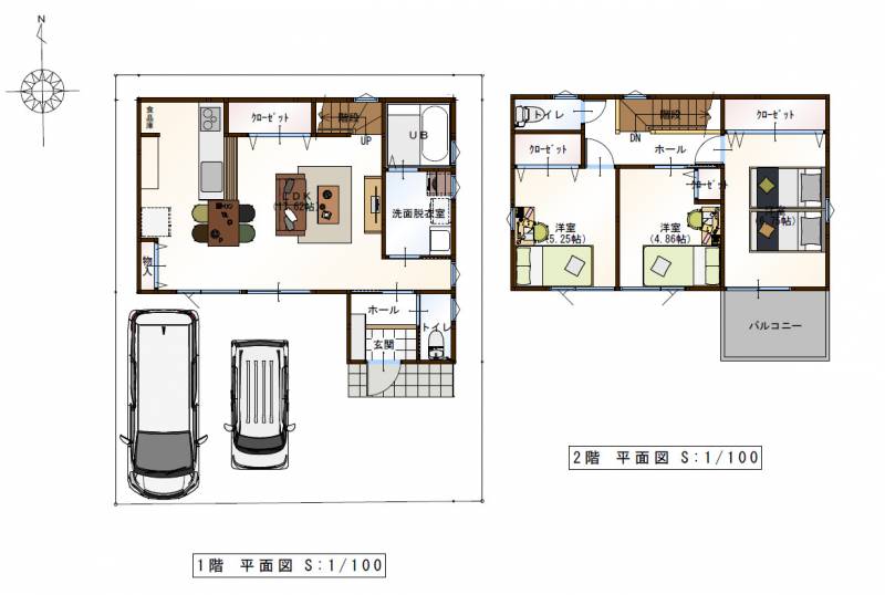 高知市一宮しなね 一戸建 B号地の間取り画像