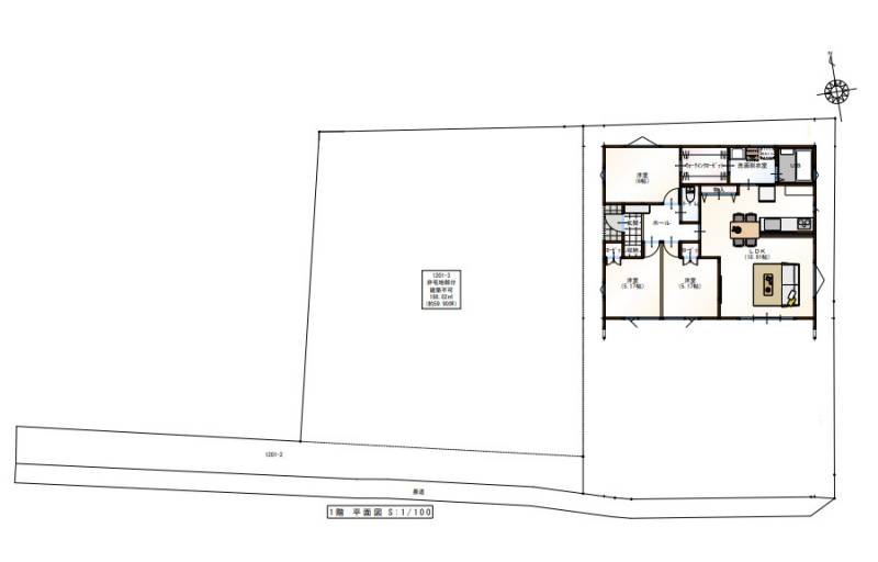 香美市土佐山田町楠目 一戸建 　木造平屋建ての間取り画像