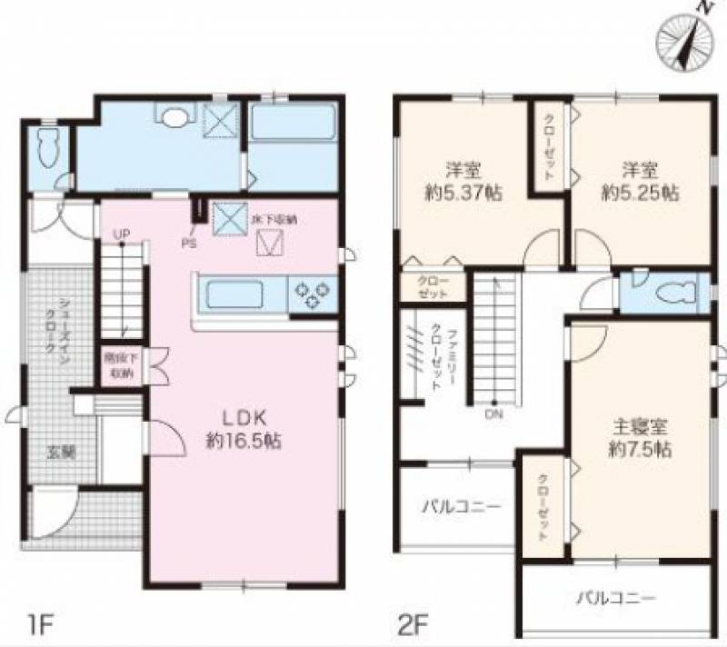 高知市桟橋通 一戸建 （5期3棟3）の間取り画像