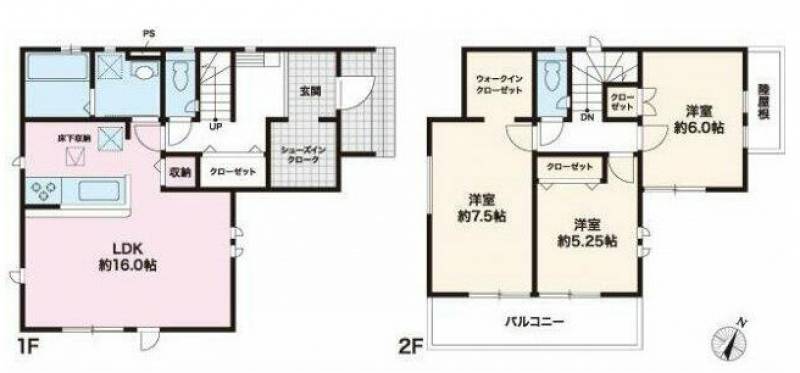 高知市桟橋通 一戸建 （6期5棟5）の間取り画像