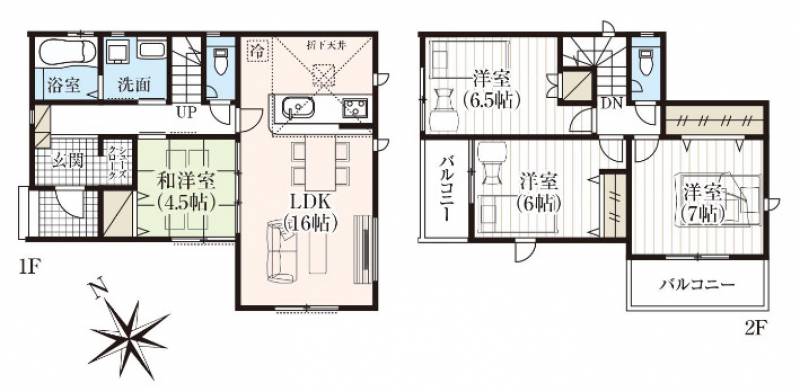 高知市竹島町 一戸建 （5期8棟4）の間取り画像