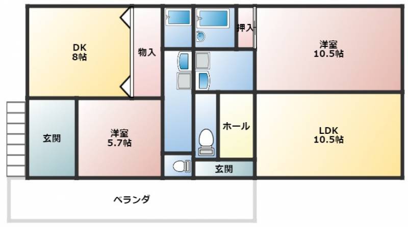 高知市七ツ淵 一戸建 の間取り画像