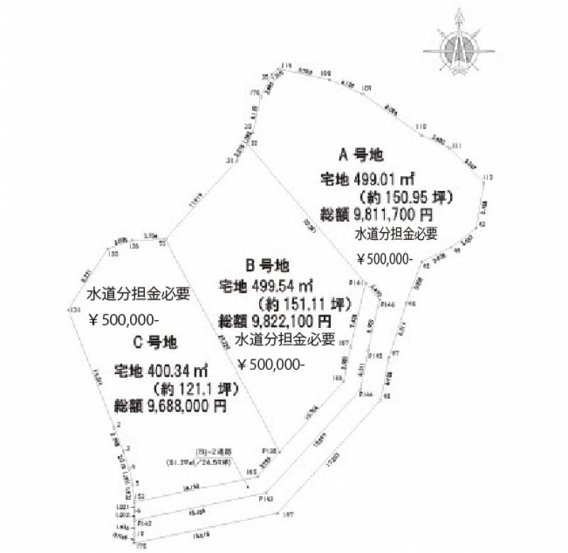 香南市香我美町下分 3区画A号地の区画図