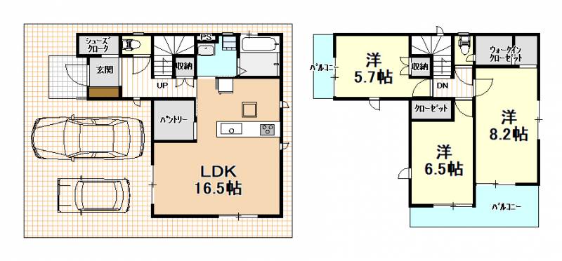 高知市竹島町 一戸建 ５期６号棟の間取り画像