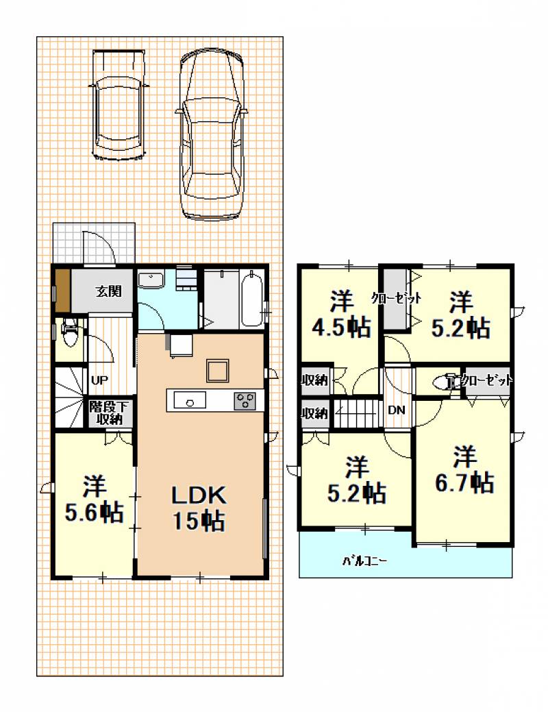 吾川郡いの町駅東町 一戸建 ２号棟の間取り画像