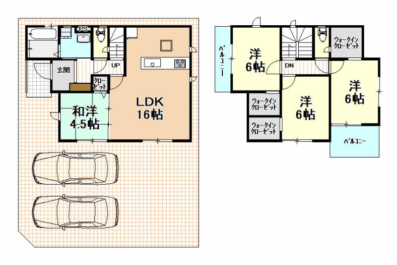 香美市土佐山田町東本町 一戸建 １号棟の間取り画像