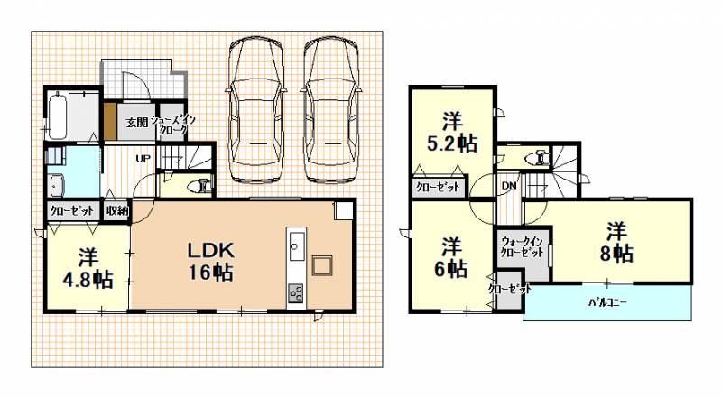 高知市日の出町 一戸建 １号棟の間取り画像