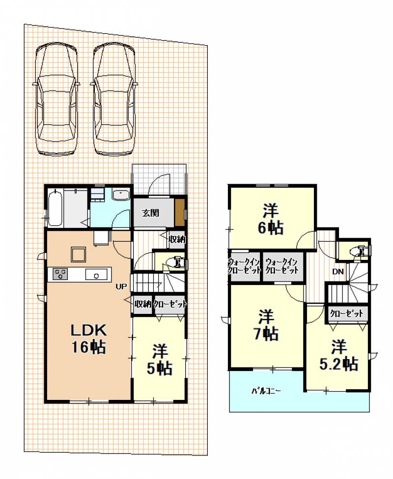 高知市朝倉丙 一戸建 ３期１号棟の間取り画像