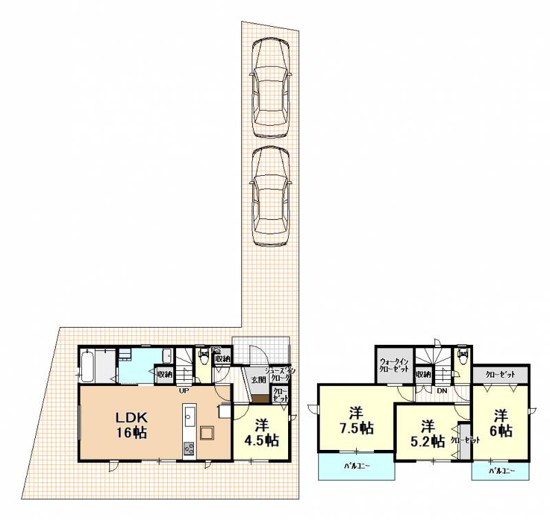 高知市介良乙 一戸建 ６期２号棟の間取り画像